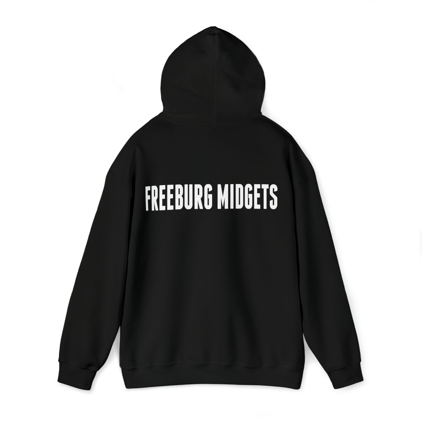 Front to Back Design - Varsity F Vertical Freeburg Midgets Logo Hooded Sweatshirt