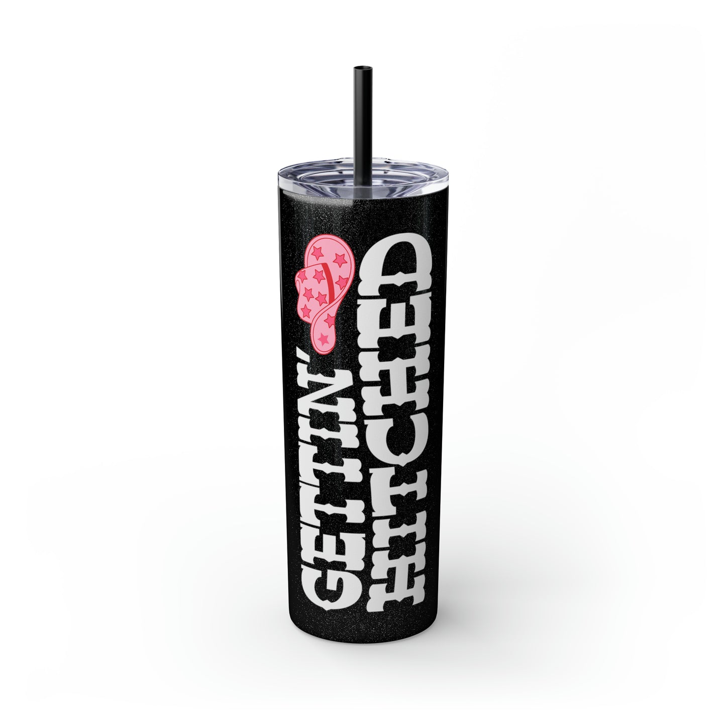 Gettin Hitched Skinny Tumbler with Straw, 20oz