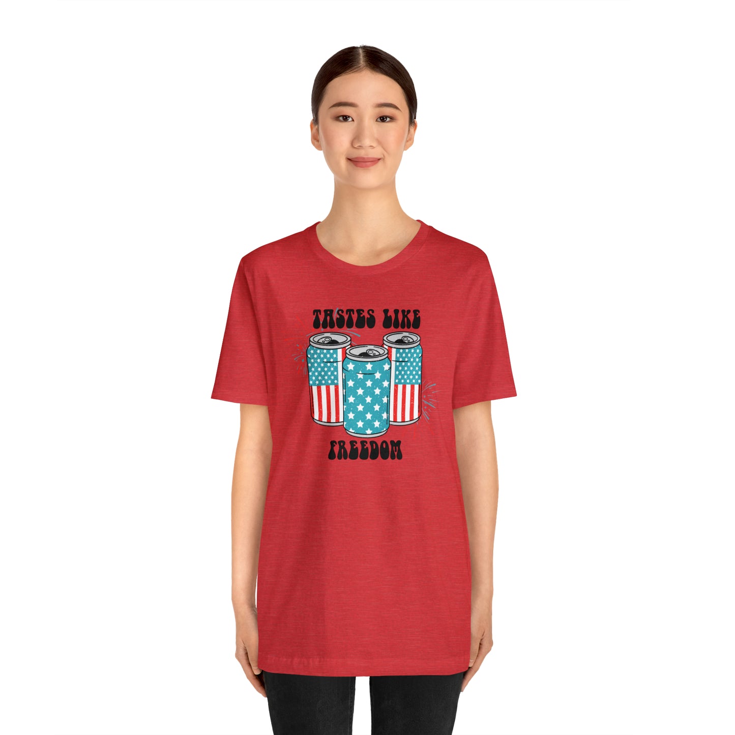 American USA Tastes Like Freedom Beverage Can Unisex Jersey Short Sleeve Tee