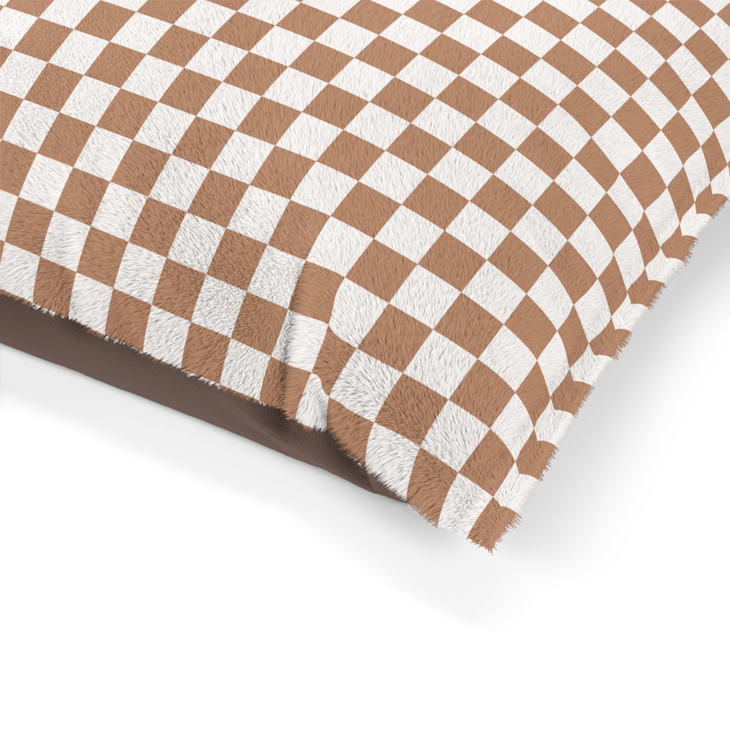 Tan Checkerboard Pet Bed