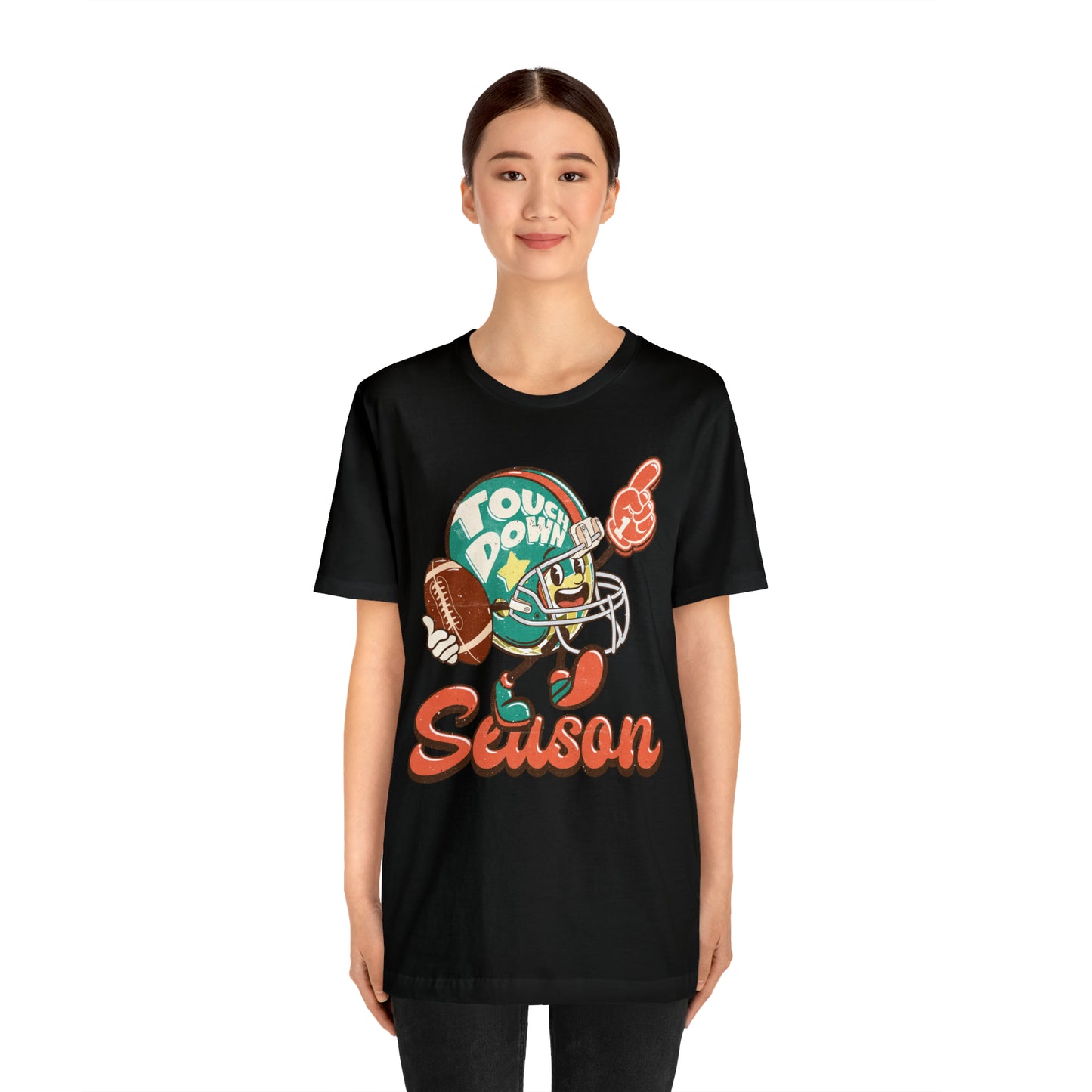 Football Season Football Helmet Character Holding Football T-Shirt