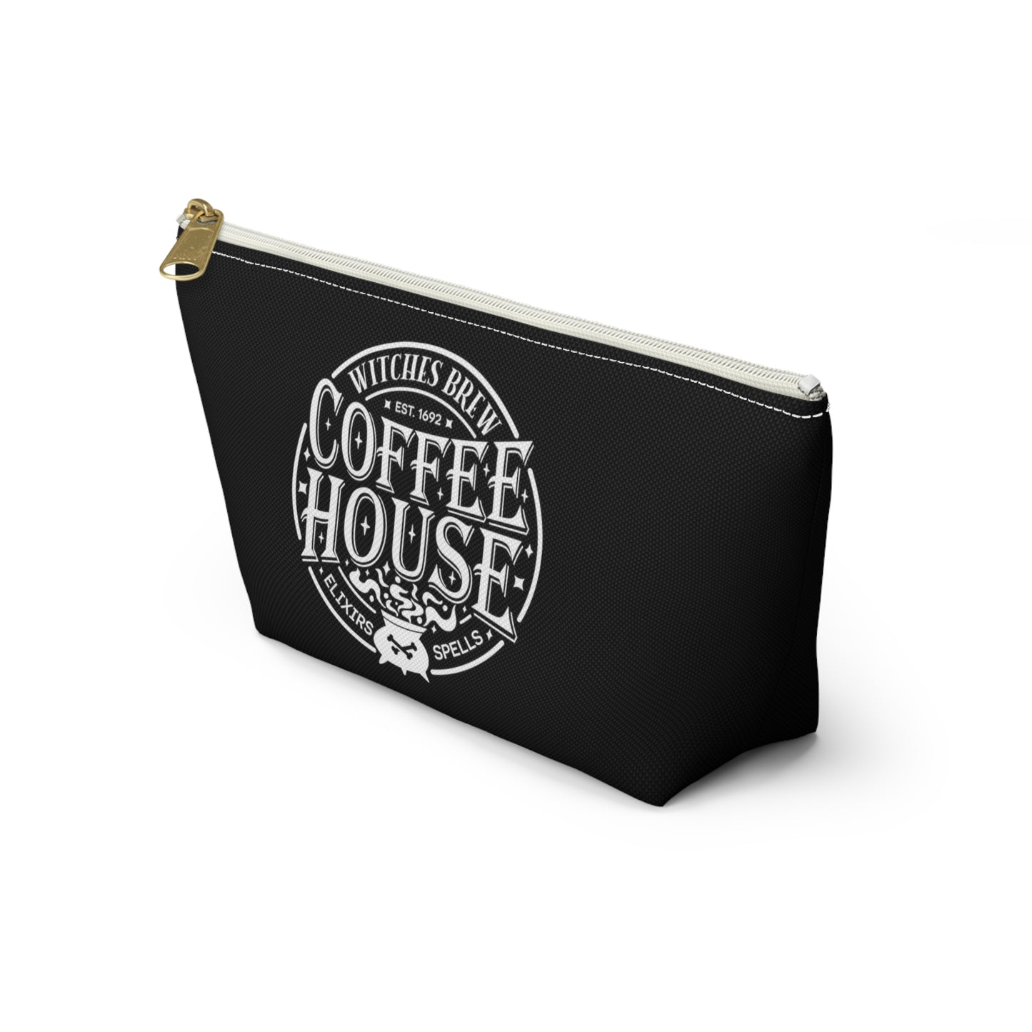 Halloween Witches Brew Coffee House Design Accessory Pouch w T-bottom - Black