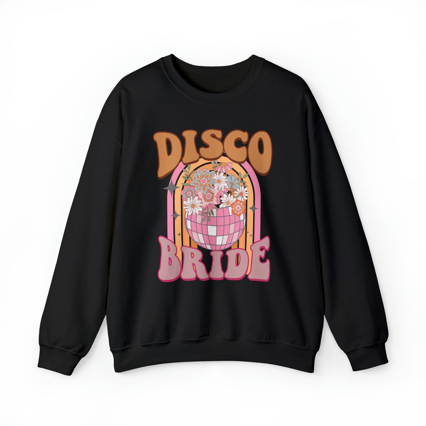 Retro Disco Bride Mirror Ball Bride Unisex Heavy Blend™ Crewneck Sweatshirt