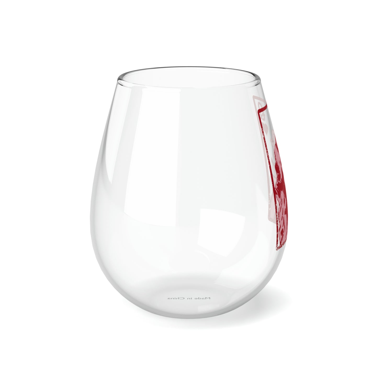 Dolly Queen of Hearts Valentine Stemless Wine/ Glass, 11.75oz