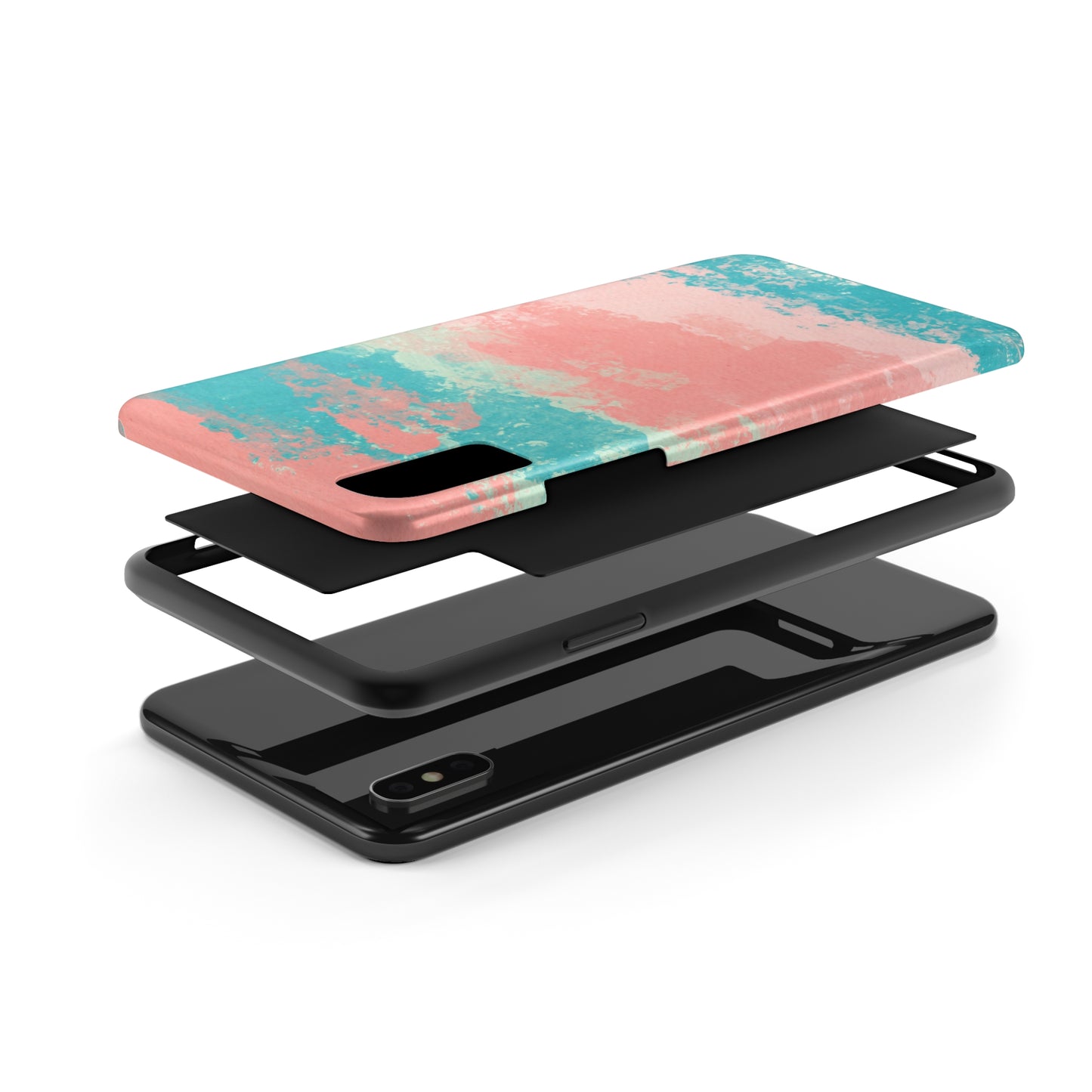 Pink and Turquoise Water Color Tough Phone Cases