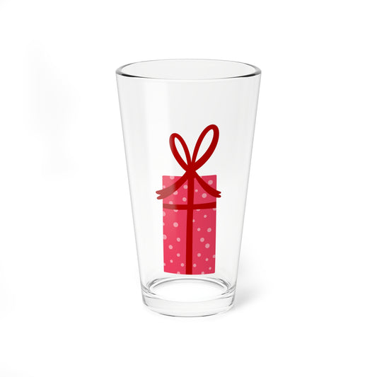 Whimsical Christmas Gift Mixing Glass, 16oz