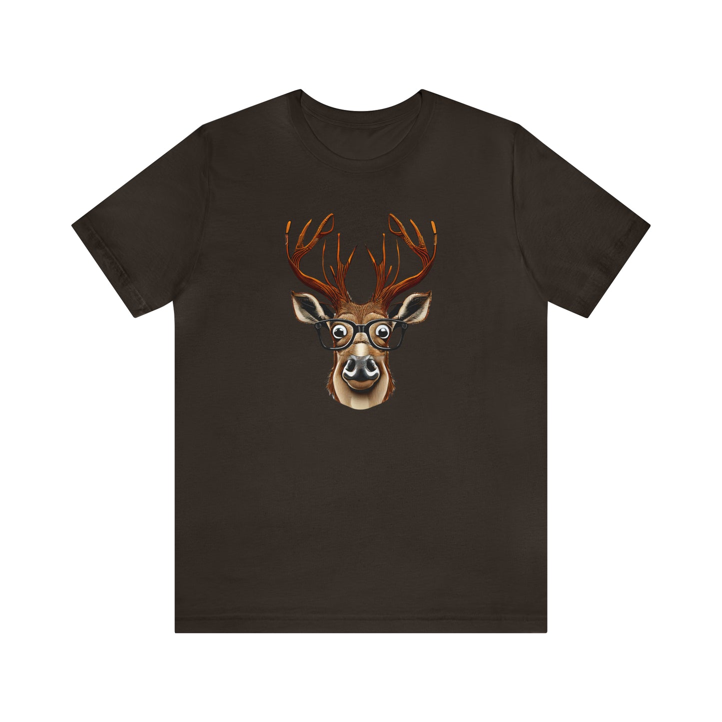 Deer/ Reindeer with Glasses Country and Christmas Unisex Jersey Short Sleeve Tee