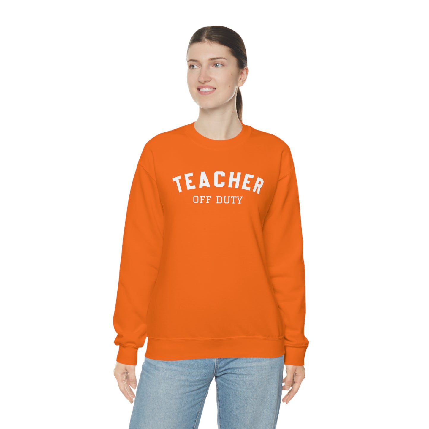 "Teacher Off-Duty" - Unisex Heavy Blend™ Crewneck Sweatshirt