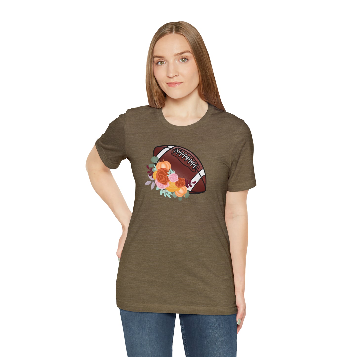 Fall Floral Football  T-Shirt