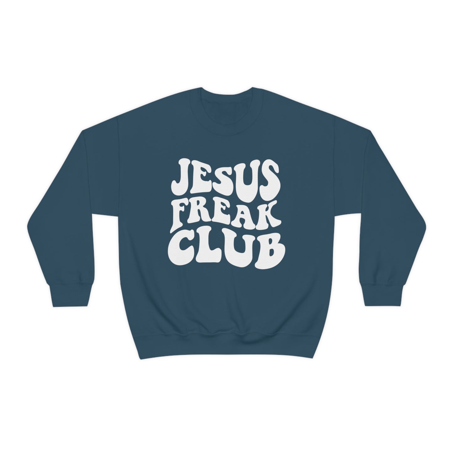 Vintage Jesus Freak Club White Logo Unisex Heavy Blend™ Crewneck Sweatshirt