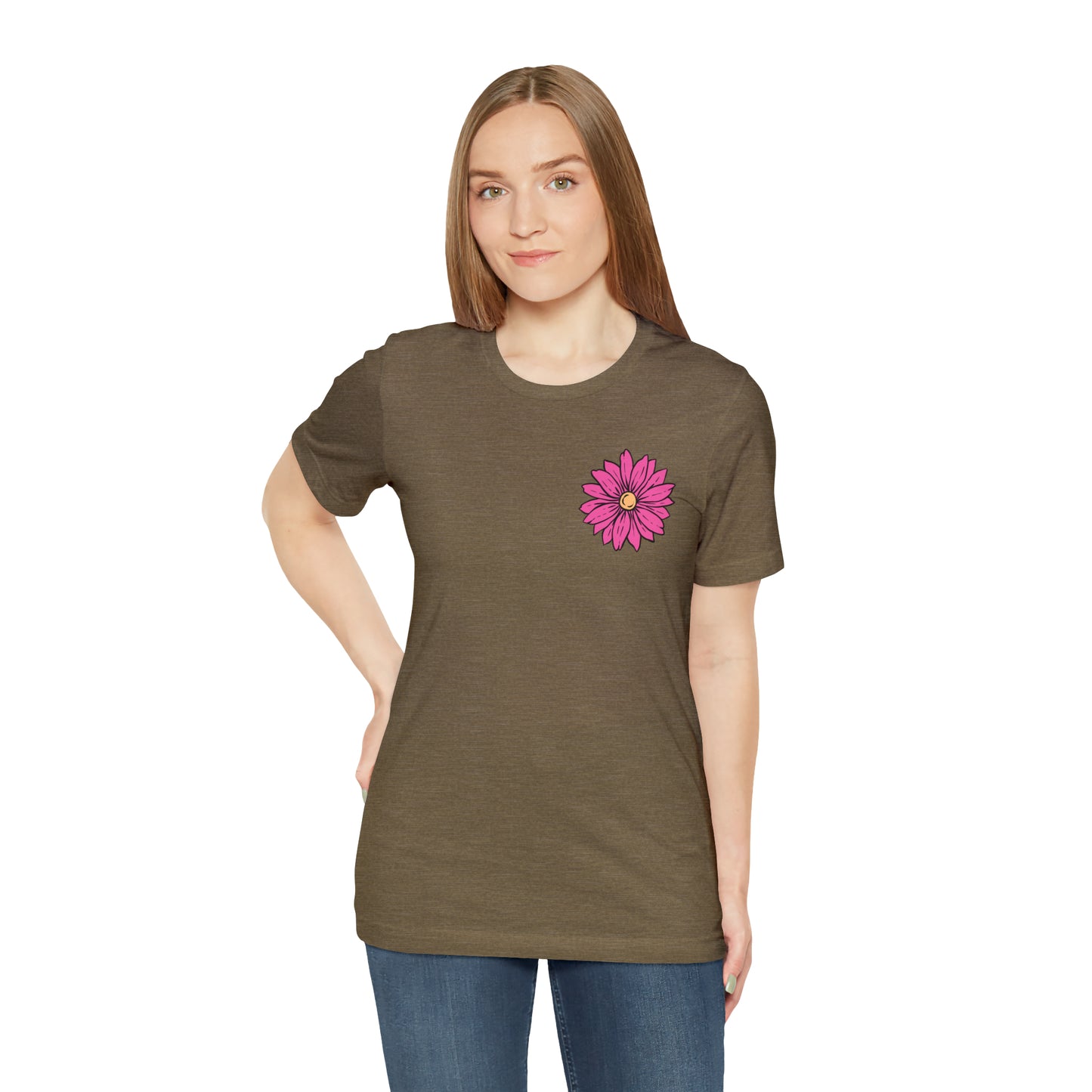 TWO SIDED Positive Energy T-Shirt (Flower on Front - Positive Energy on Back) Christian T-Shirt