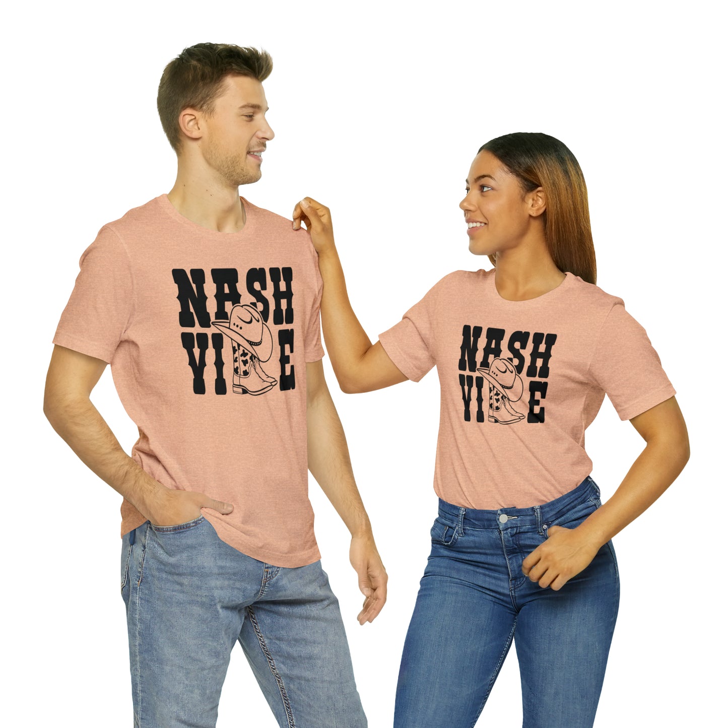 Nashville Country Shirts with Cowboy Boots as LL Unisex Jersey Short Sleeve Tee