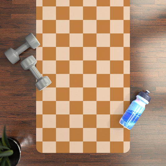 Retro Checkerboard Pattern Rubber Yoga Mat