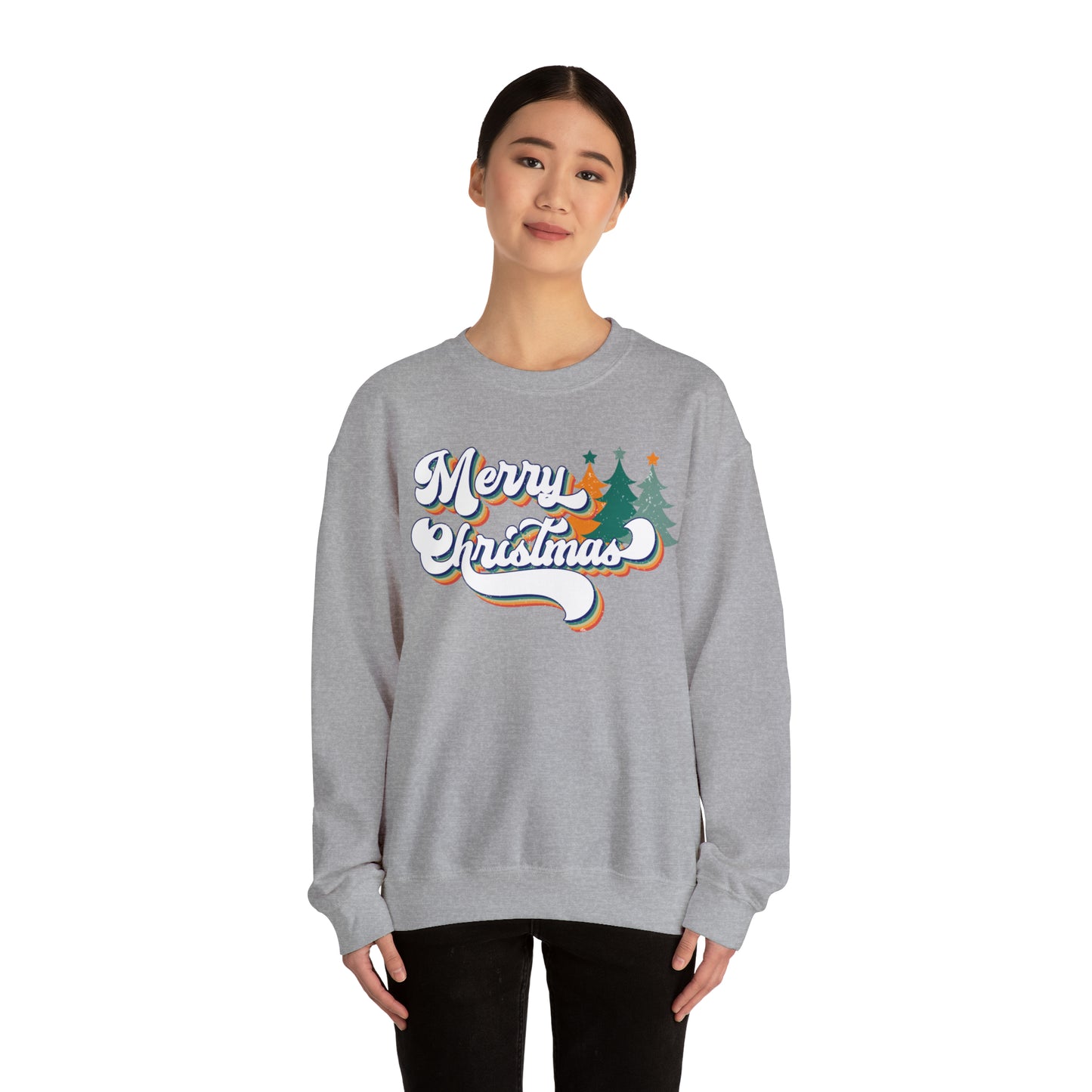 Retro Merry Christmas Heavyweight Crewneck Sweatshirt