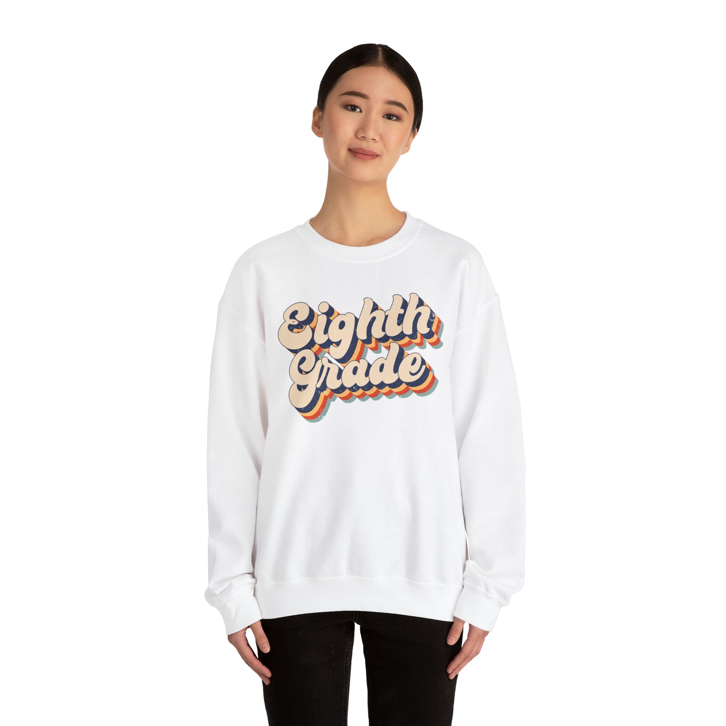 Retro Eighth Grade Unisex Heavy Blend™ Crewneck Sweatshirt