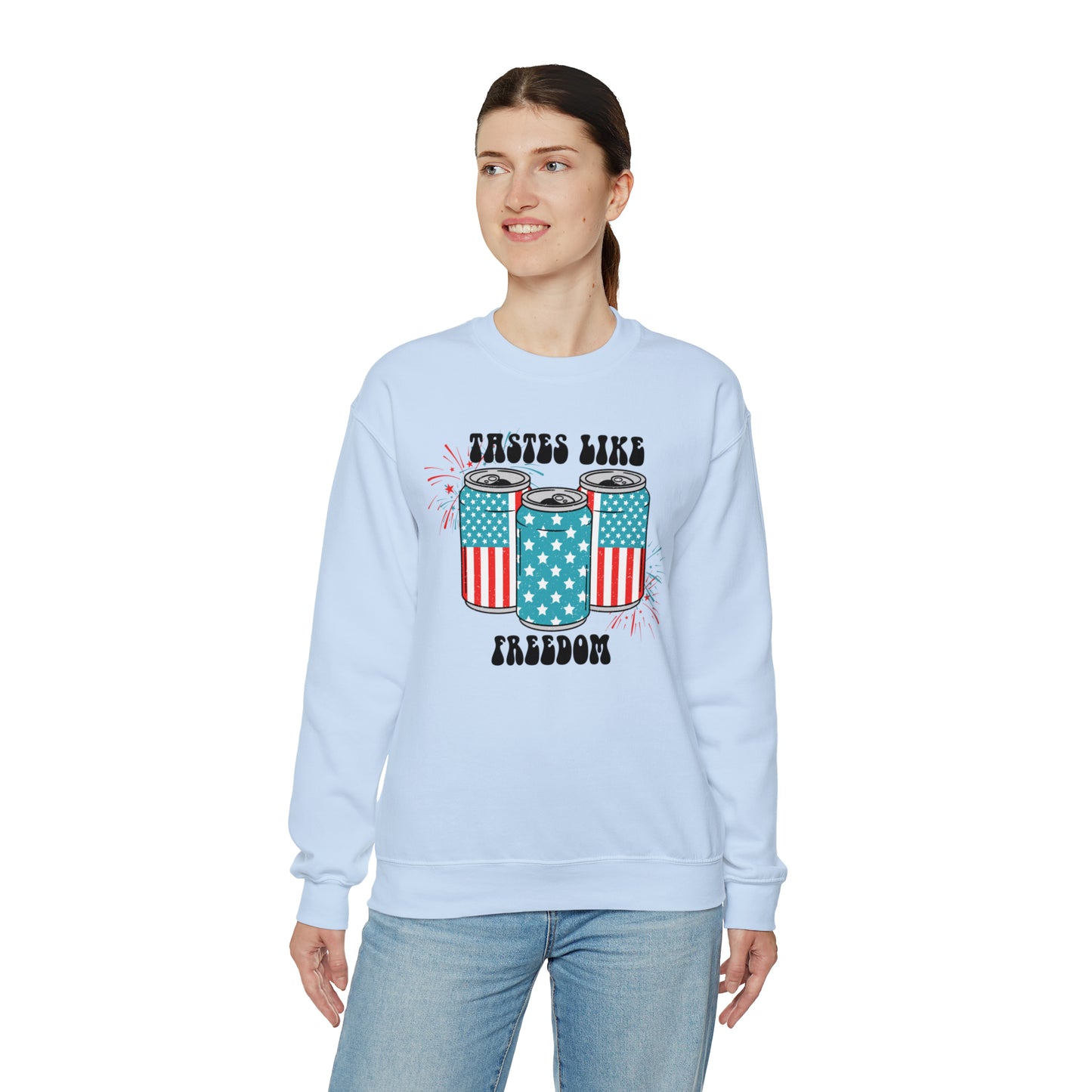 USA America Tastes Like Freedom Party Can Heavy Blend™ Crewneck Sweatshirt