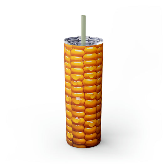 Ear of Corn/ Corn on the Cob Country Farming Skinny Tumbler with Straw, 20oz