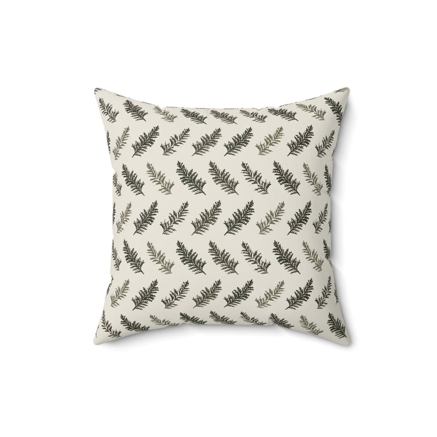 Cedar Leaves Cream Fall/ Halloween Spun Polyester Square Pillow