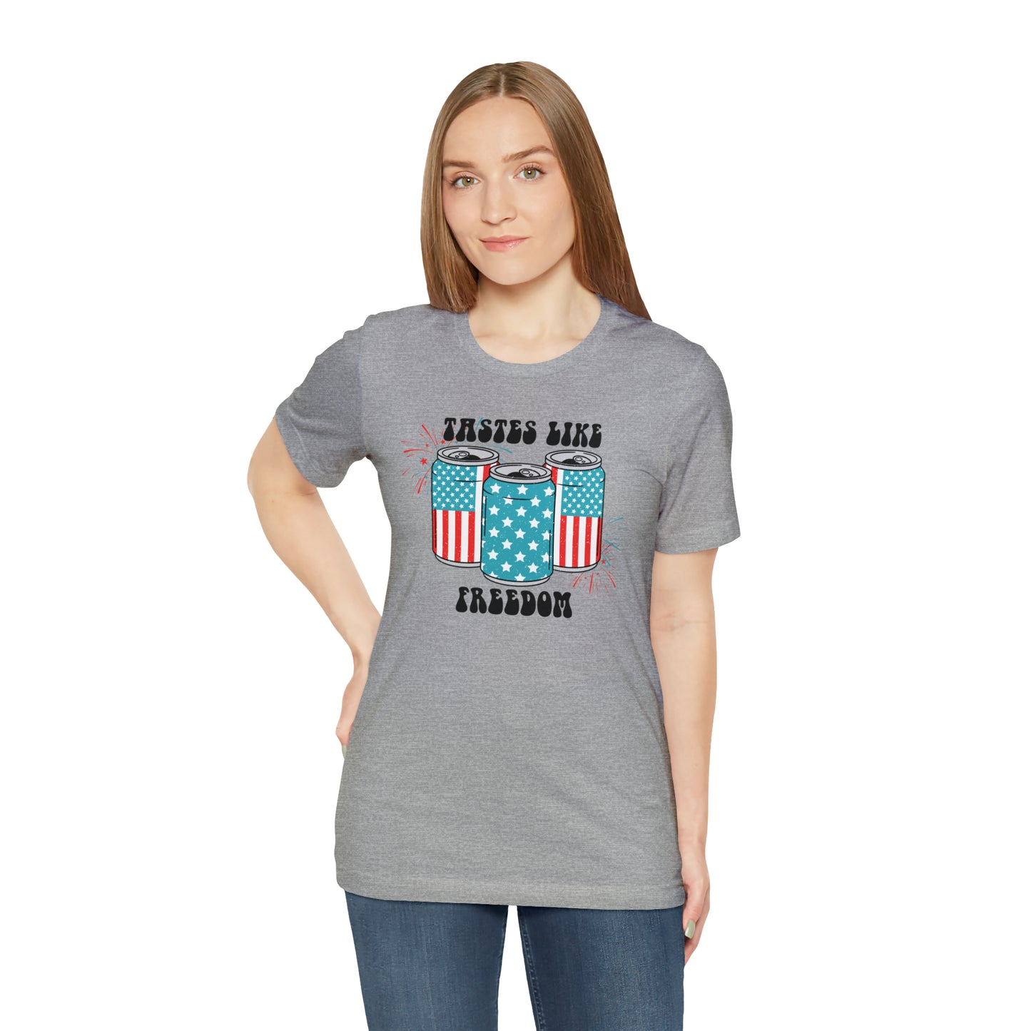 American USA Tastes Like Freedom Beverage Can Unisex Jersey Short Sleeve Tee