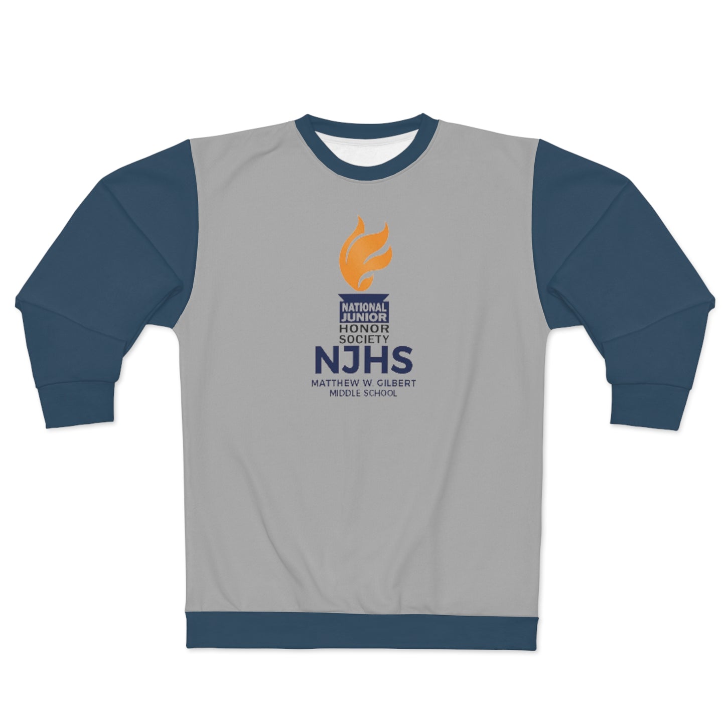 NJHS National Junior Honor Society Two Toned Sweatshirt with Logo and School Name