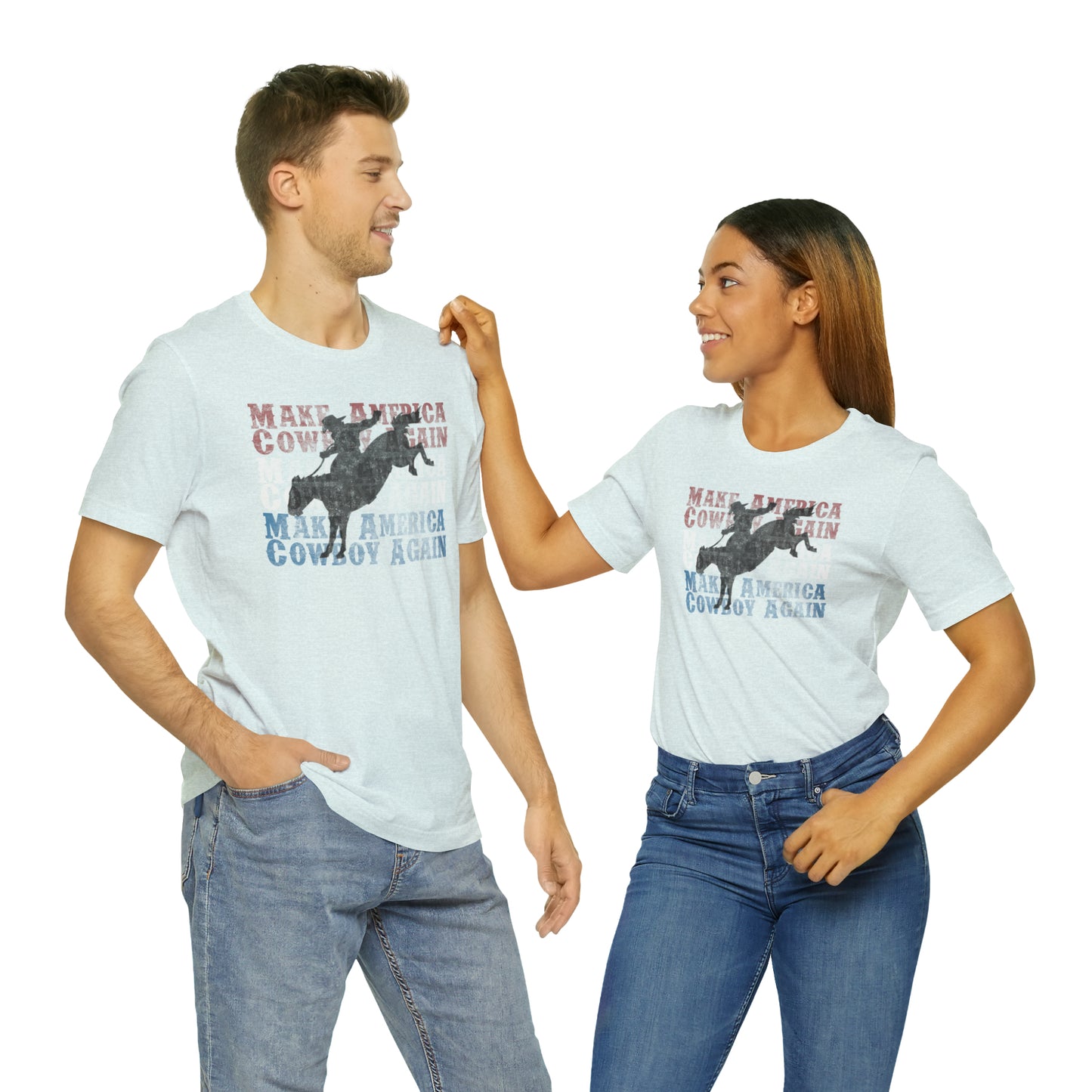 "Make America Cowboy Again" Unisex Jersey Short Sleeve Tee