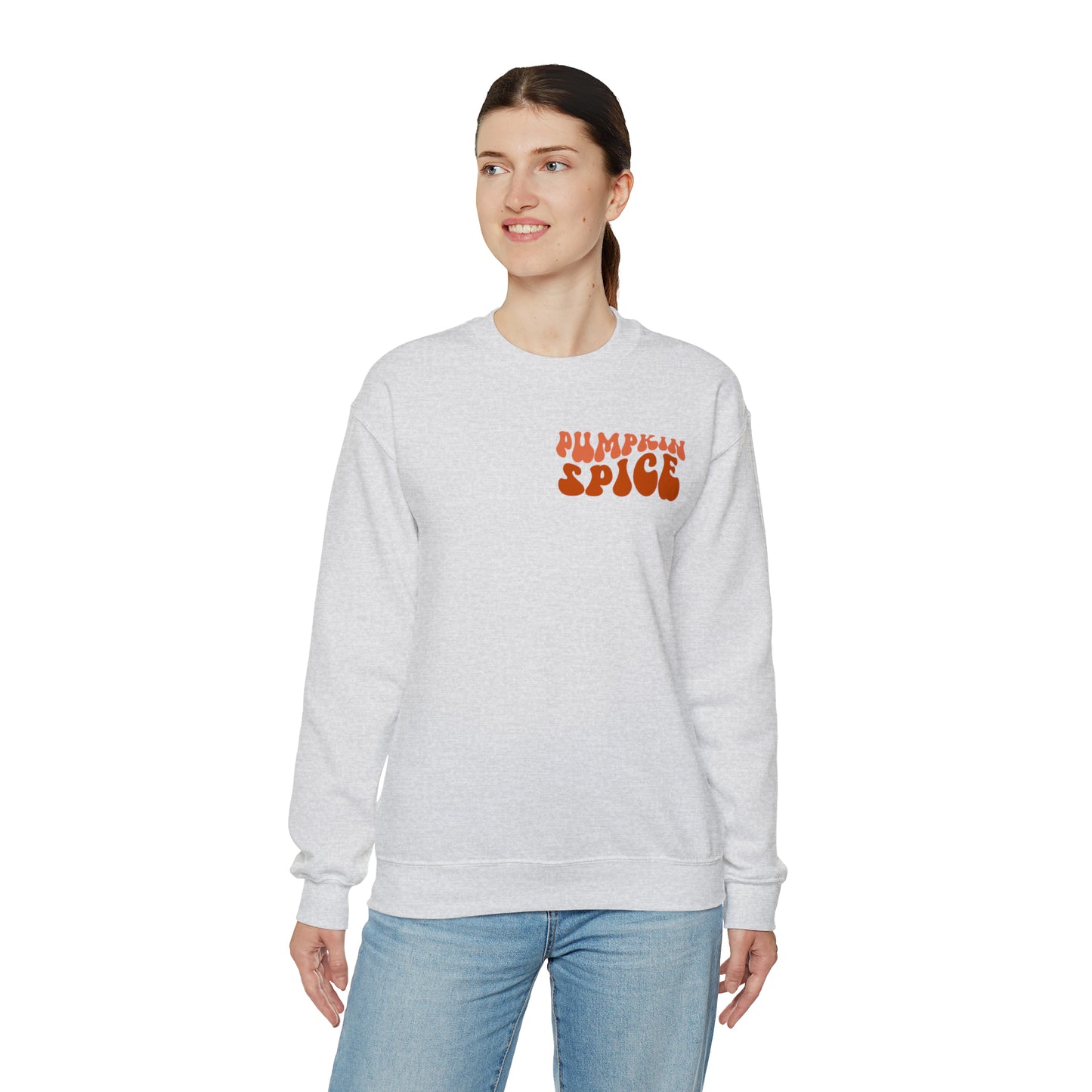 Pumpkin Spice and Chill (Front and Back) Design Heavy Blend™ Crewneck Sweatshirt