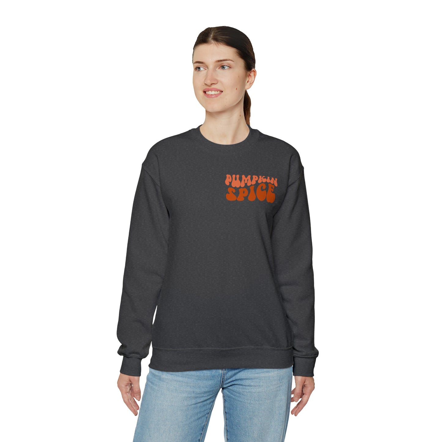 Pumpkin Spice and Chill (Front and Back) Design Heavy Blend™ Crewneck Sweatshirt