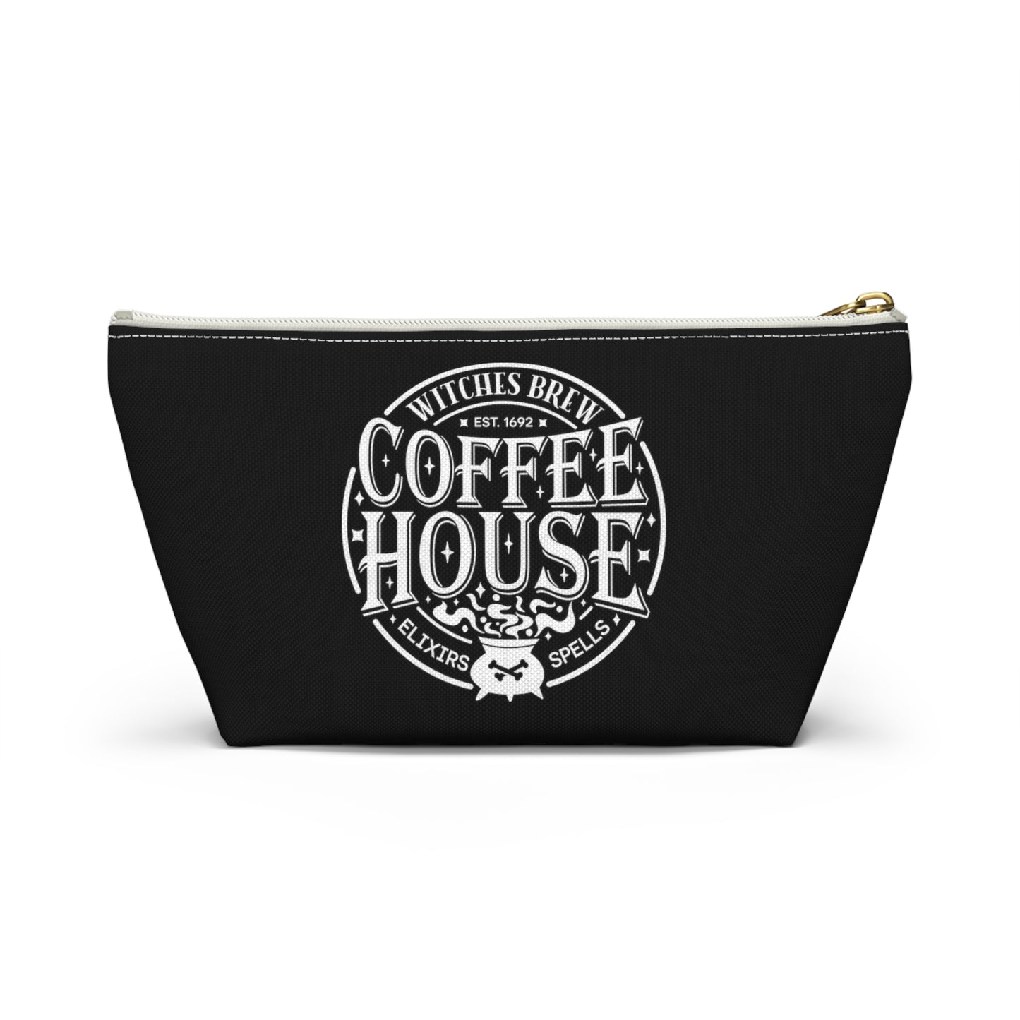 Halloween Witches Brew Coffee House Design Accessory Pouch w T-bottom - Black