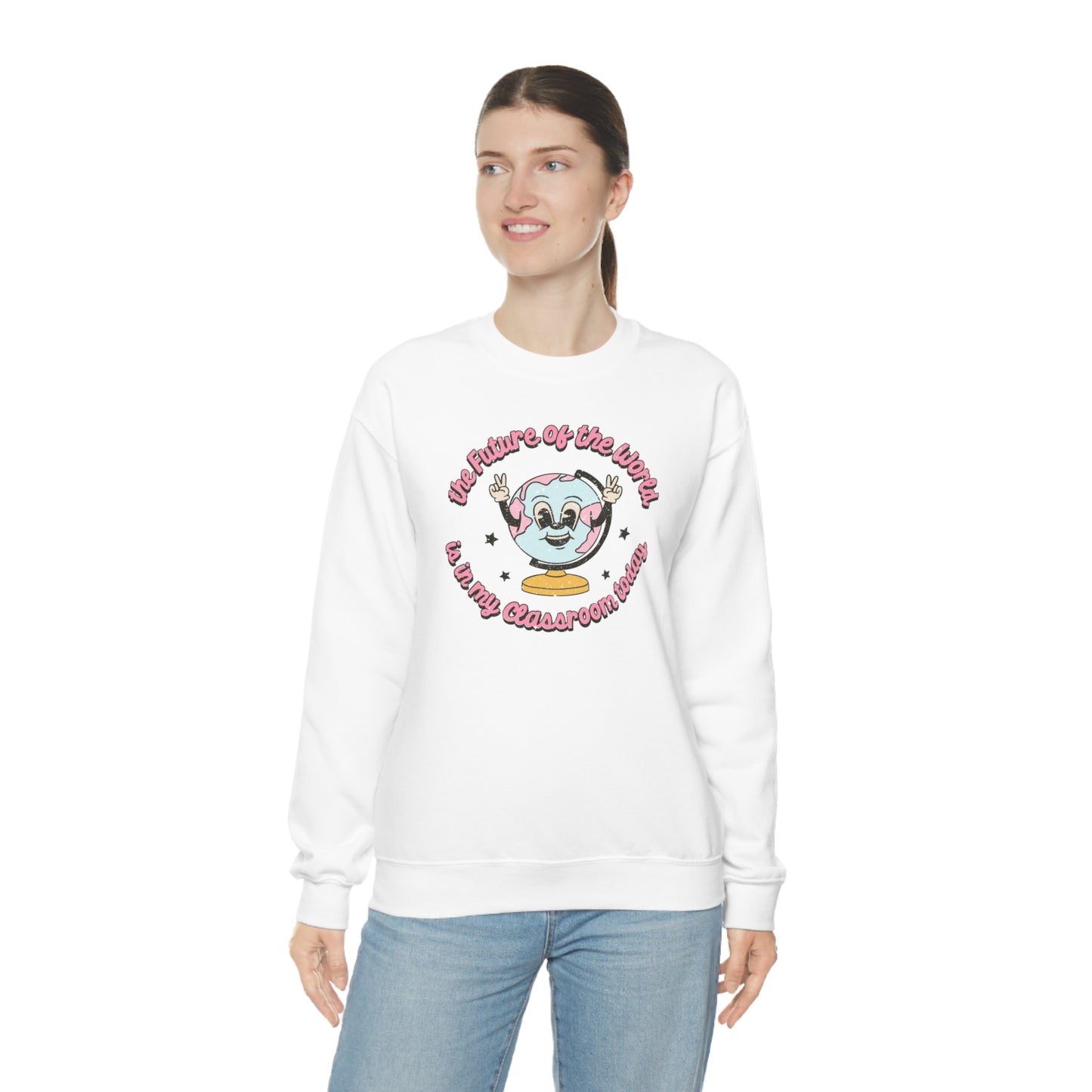 "The Future of the World is in My Classroom Today" - Unisex Heavy Blend™ Crewneck Sweatshirt