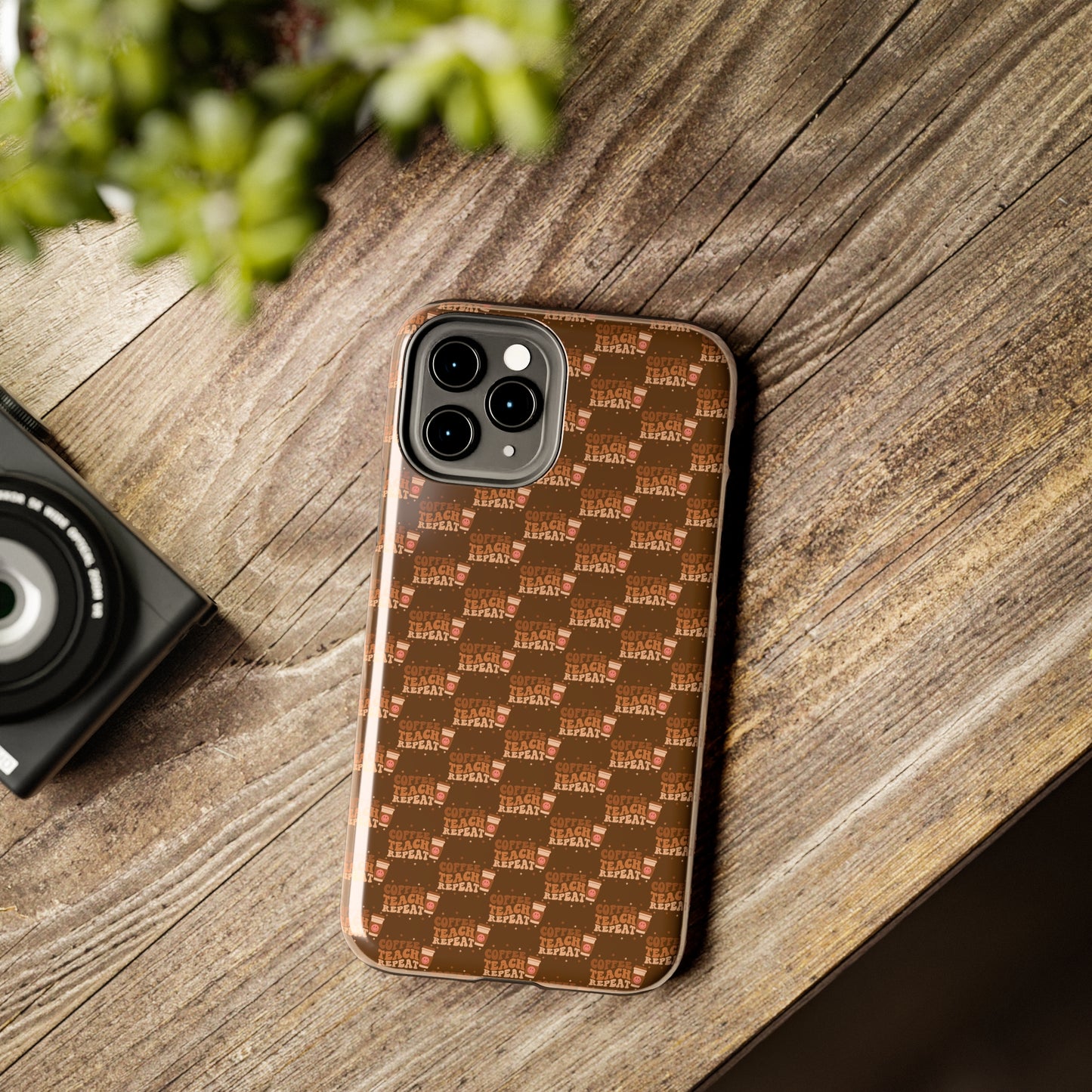 Coffee Teach Repeat Patterned Tough Phone Cases