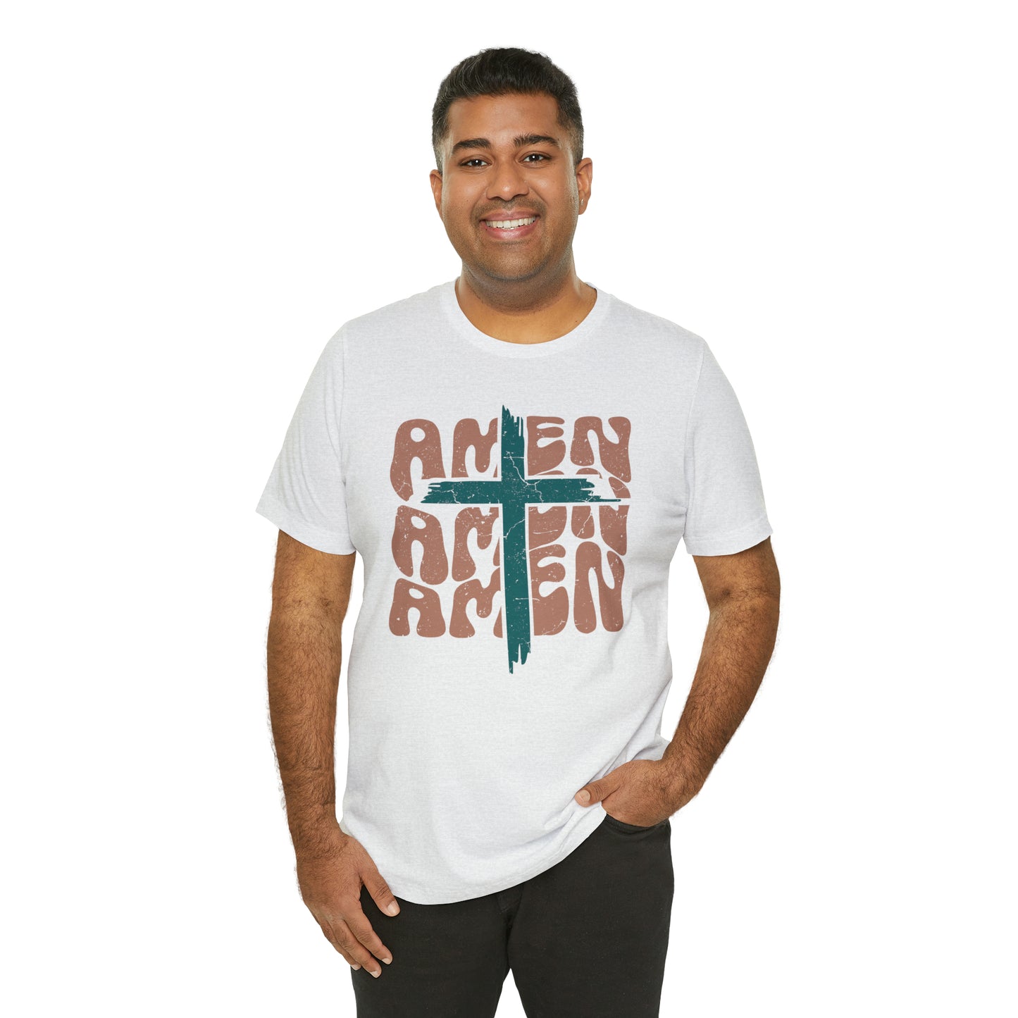 Amen Amen Amen with Cross Boho Color T-Shirt