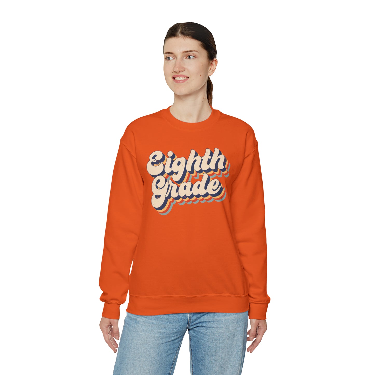 Retro Eighth Grade Unisex Heavy Blend™ Crewneck Sweatshirt