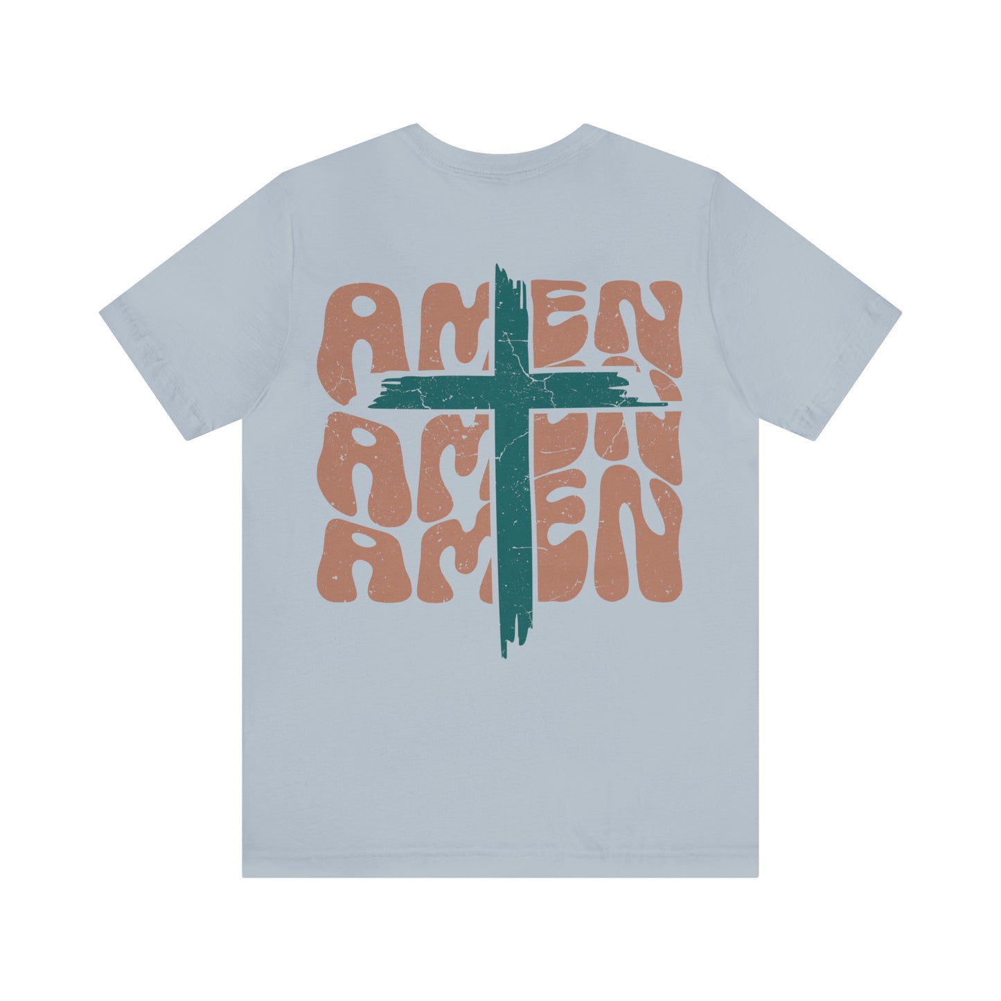 Amen Amen Amen with Cross Front and Back Design T-Shirt