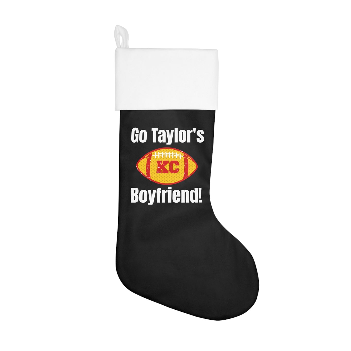 Go Taylor's Boyfriend Football Holiday Stocking - Black