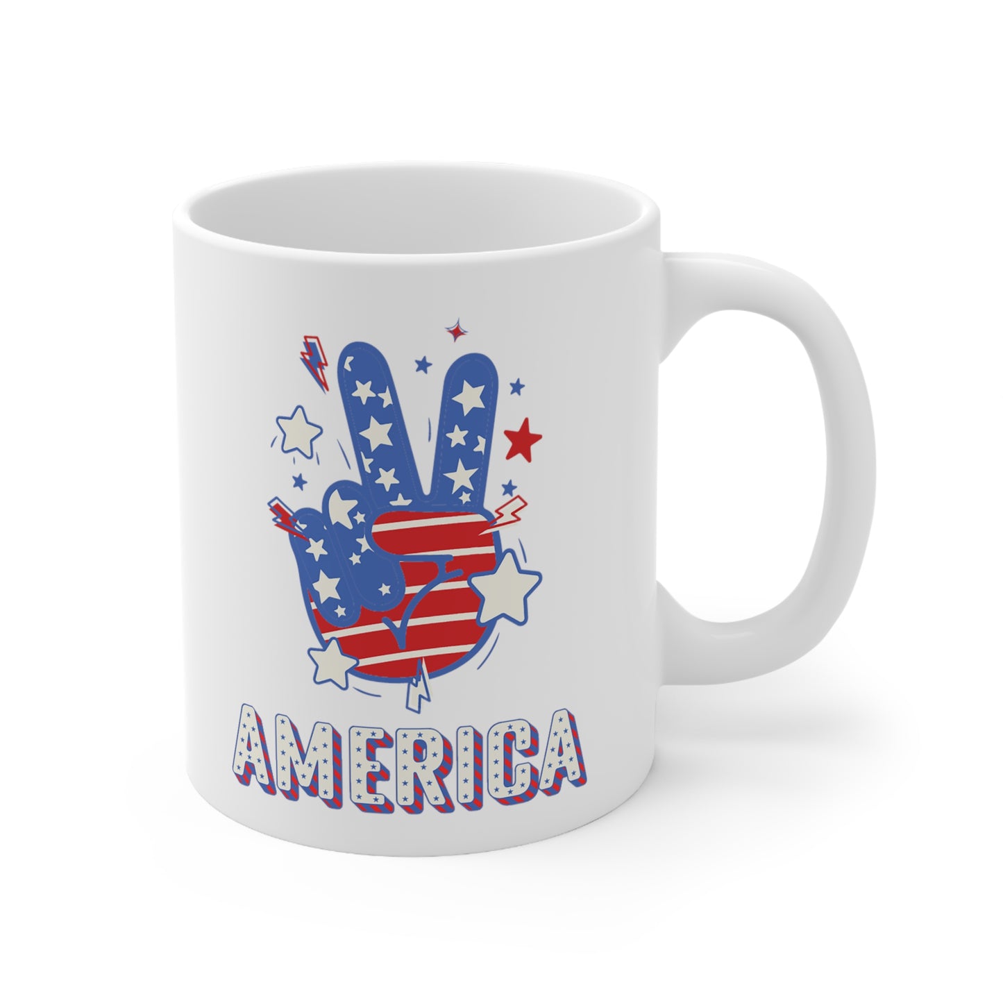 USA/ United States Peace Sign America Ceramic Mug 11oz