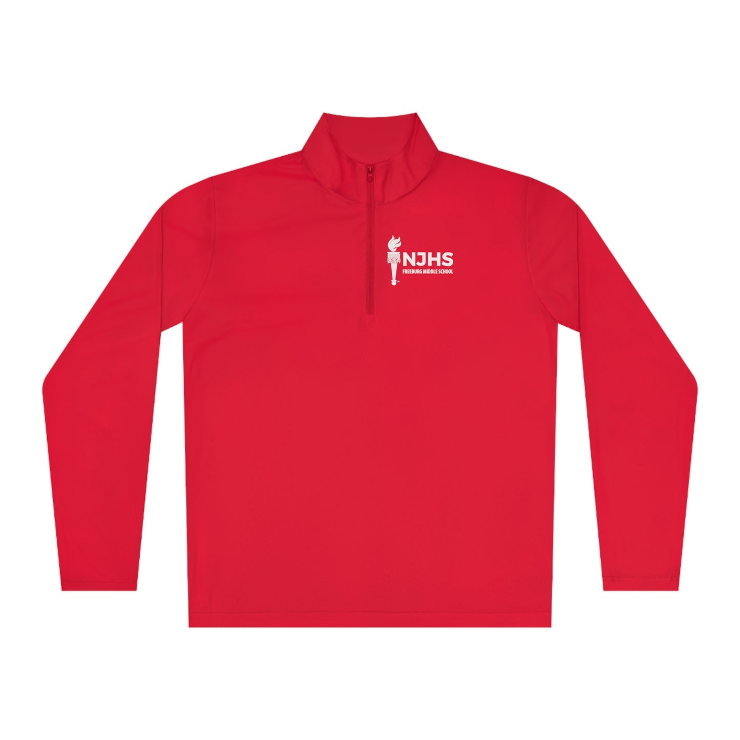 Freeburg Middle School NJHS White Print Unisex Quarter-Zip Pullover