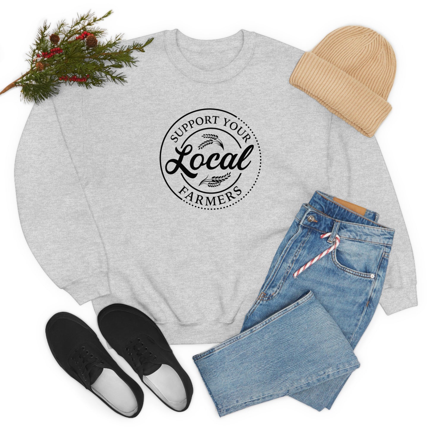 "Support Your Local Farmers" - Unisex Heavy Blend™ Crewneck Sweatshirt