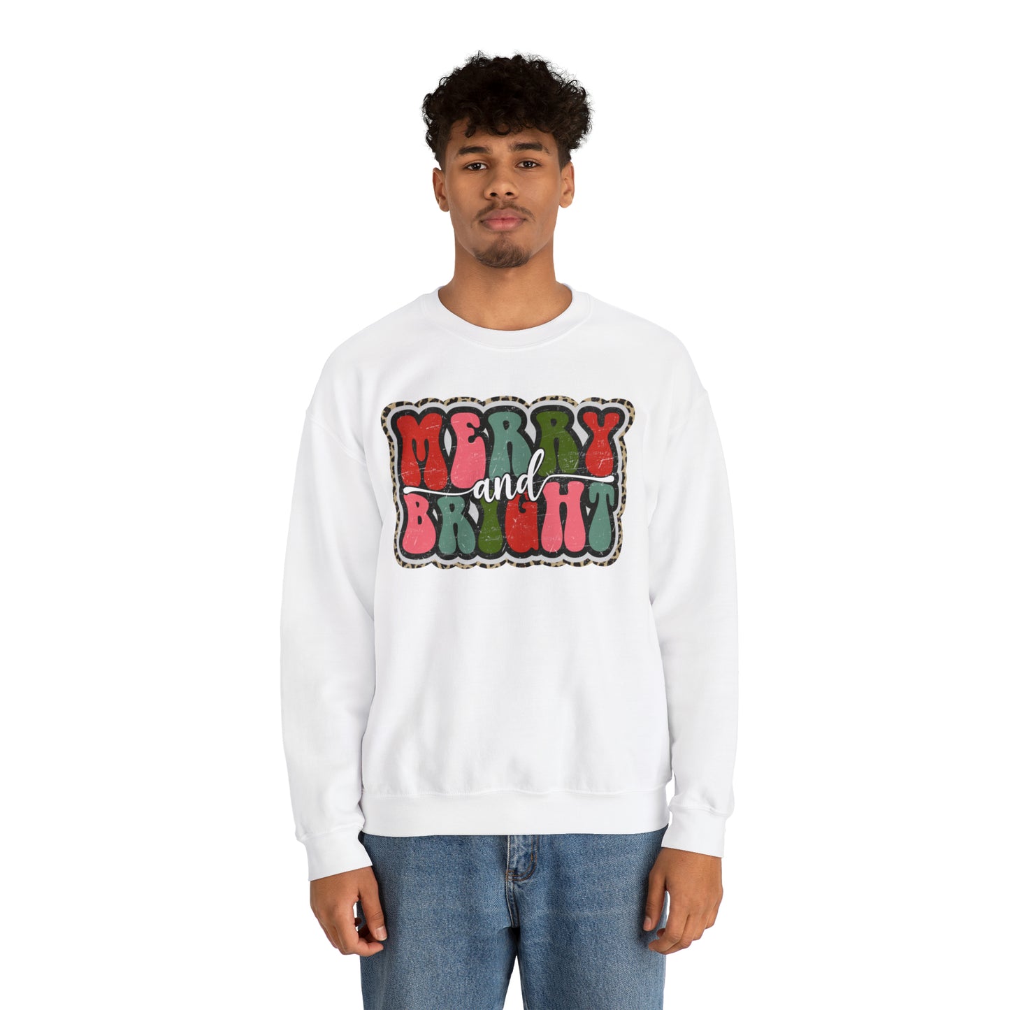 Merry and Bright Christmas Unisex Heavy Blend™ Crewneck Sweatshirt