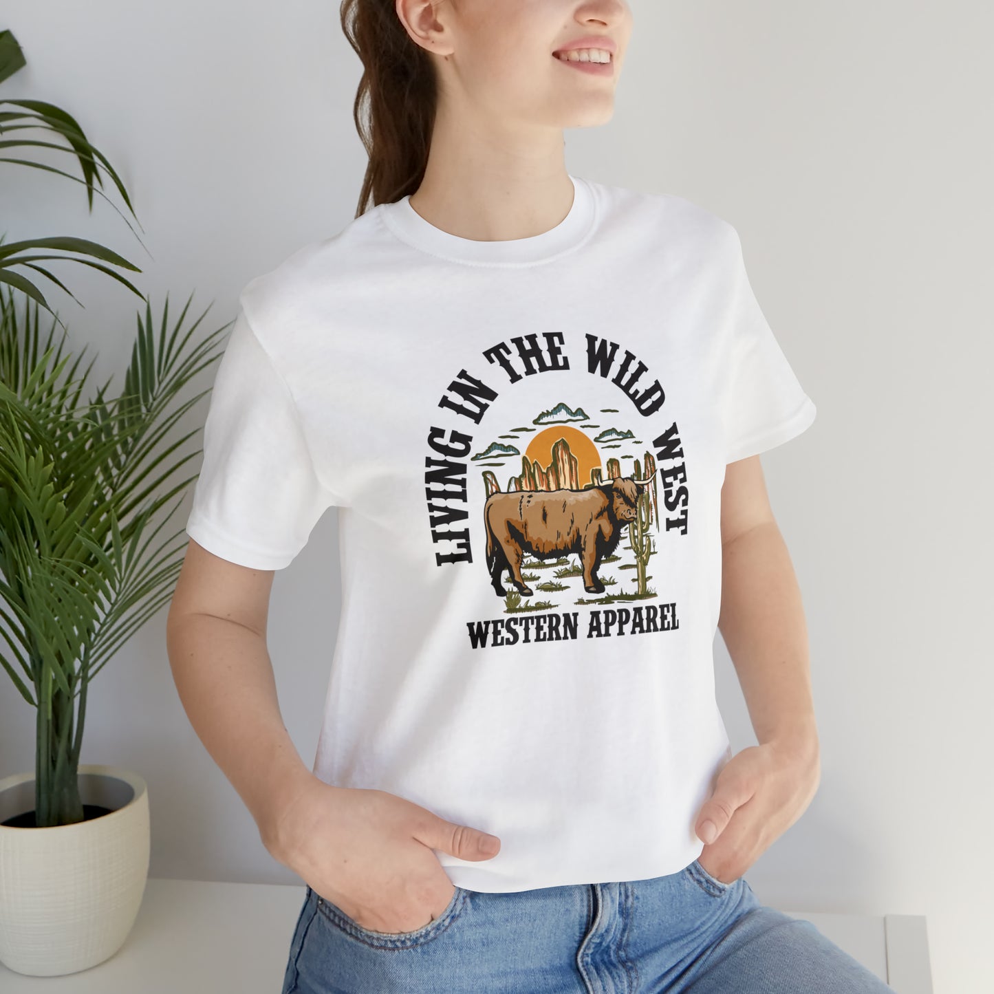 "Living in in the Wildwest" Unisex Jersey Short Sleeve Tee