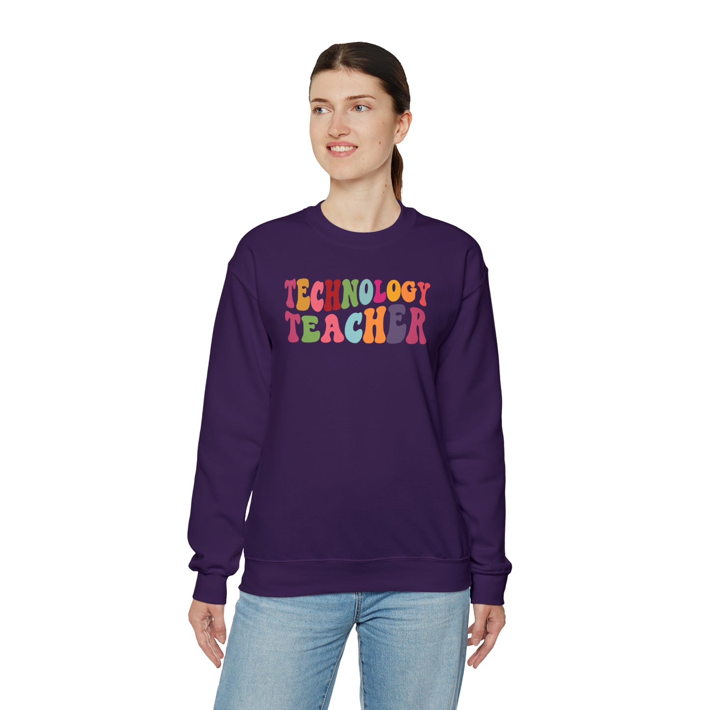 Multi-Colored Technology Teacher Lined Heavyweight Crewneck Sweatshirt