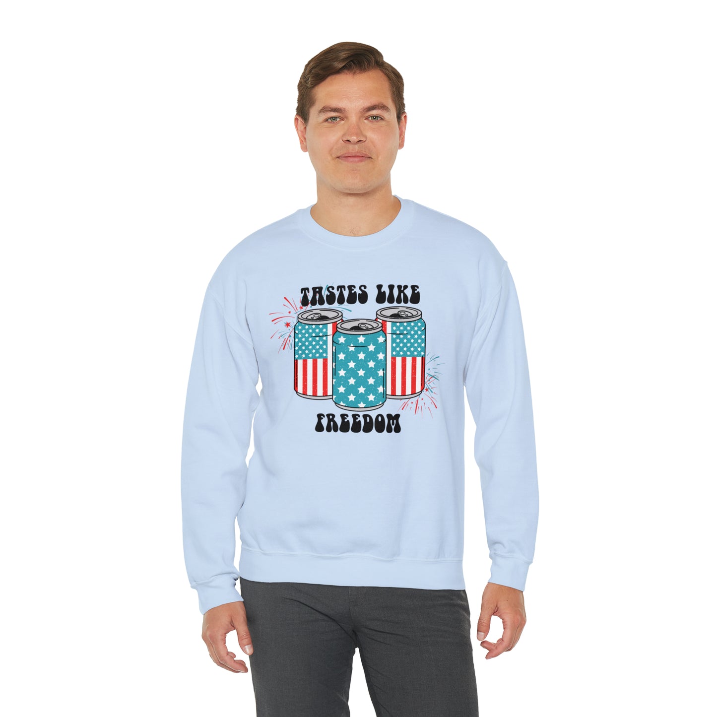 USA America Tastes Like Freedom Party Can Heavy Blend™ Crewneck Sweatshirt