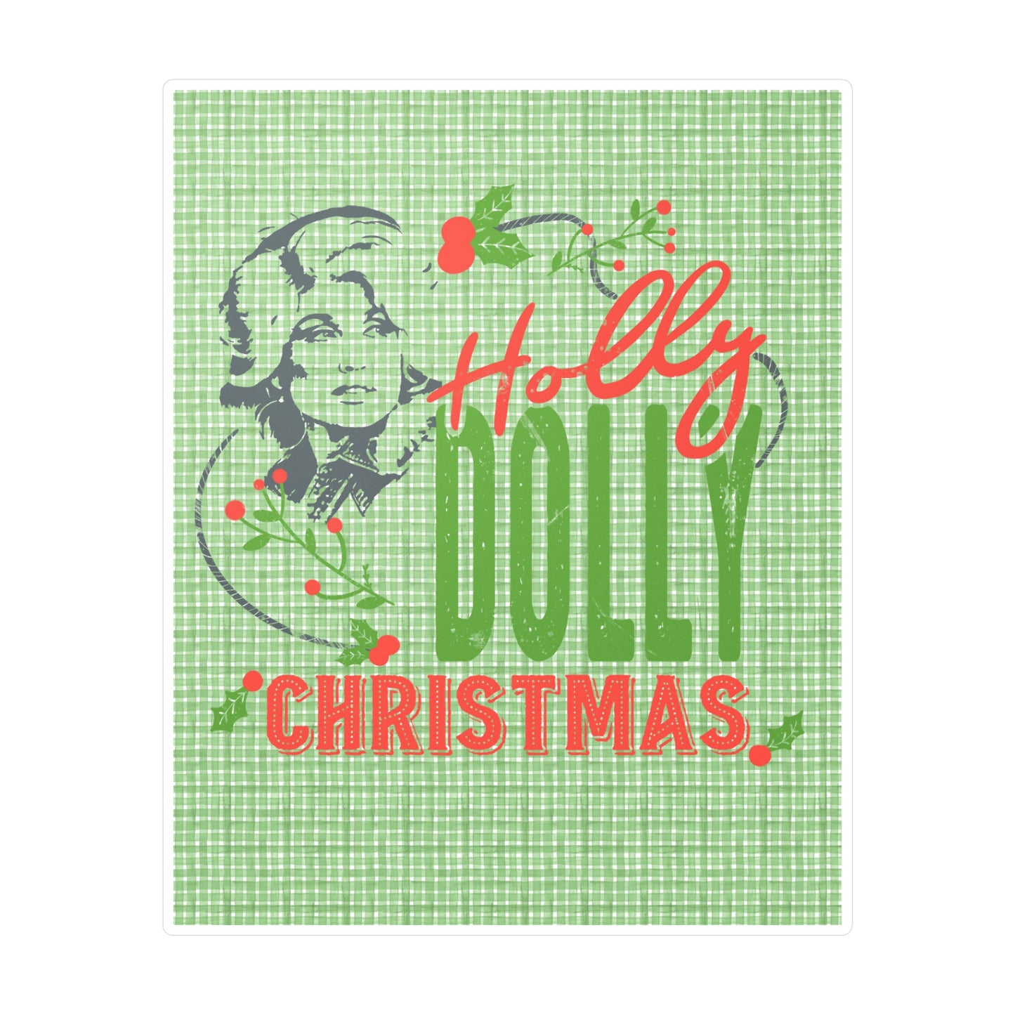 Holly Dolly Christmas Vinyl Decal/Sticker