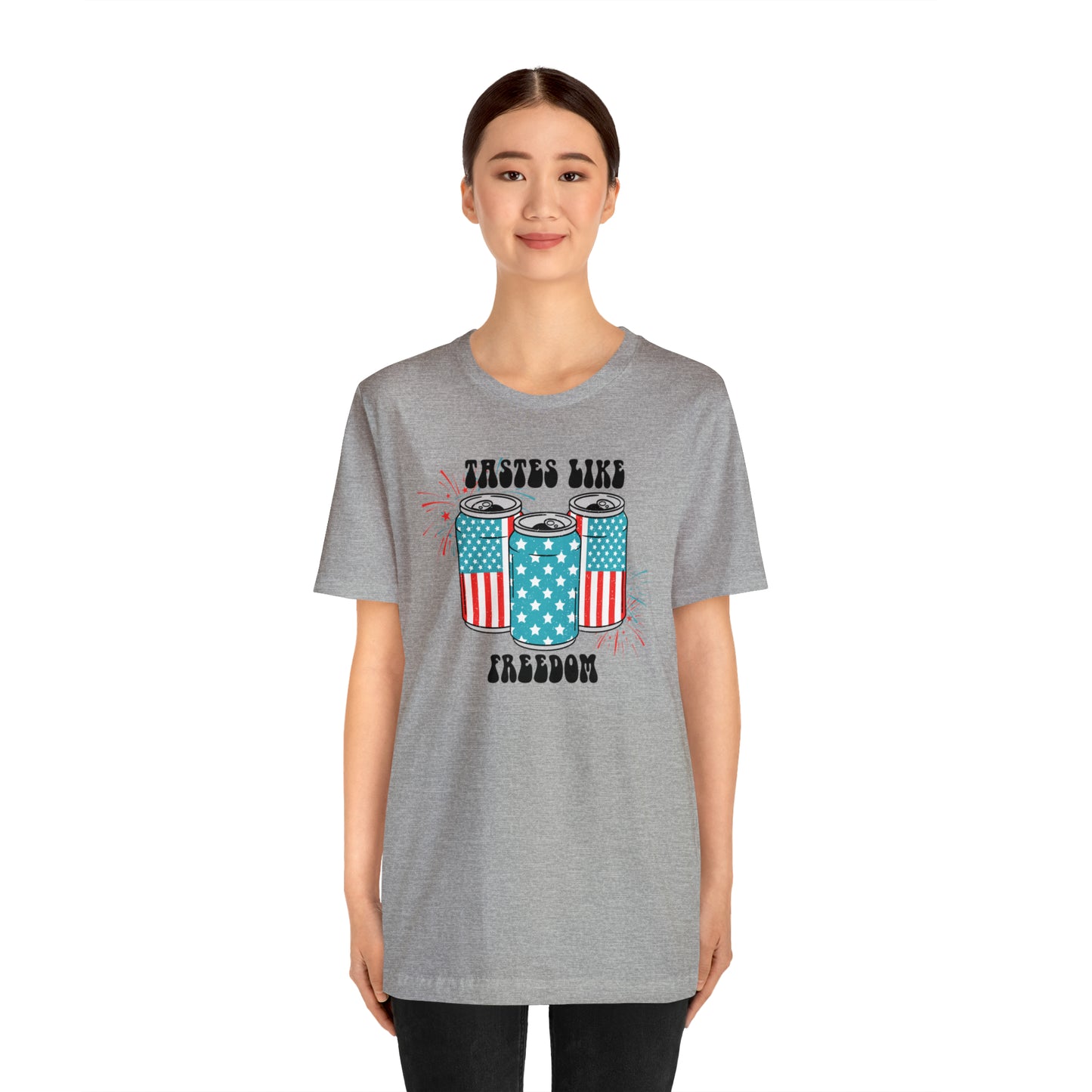 American USA Tastes Like Freedom Beverage Can Unisex Jersey Short Sleeve Tee