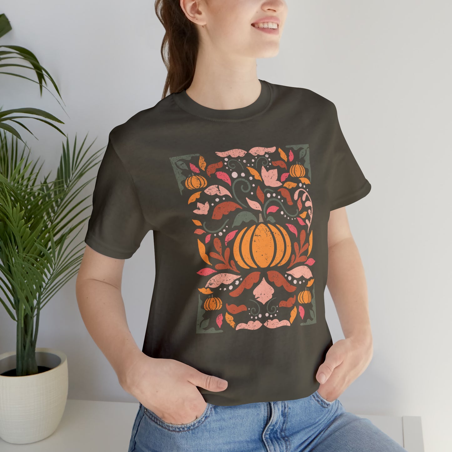 Distressed Boho Fall Floral Mural T-Shirt