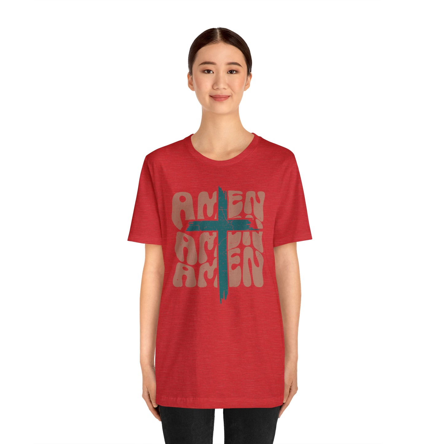 Amen Amen Amen with Cross Boho Color T-Shirt