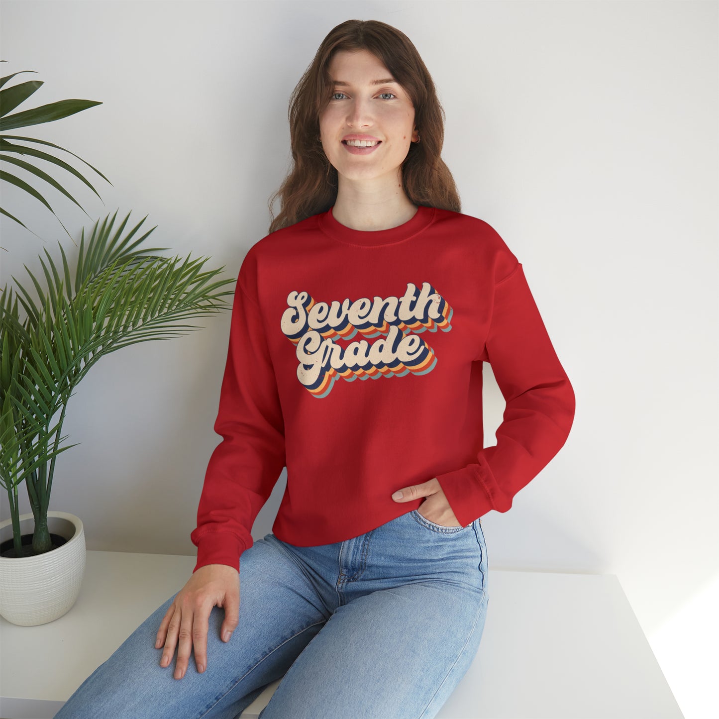 Retro Seventh Grade Unisex Heavy Blend™ Crewneck Sweatshirt