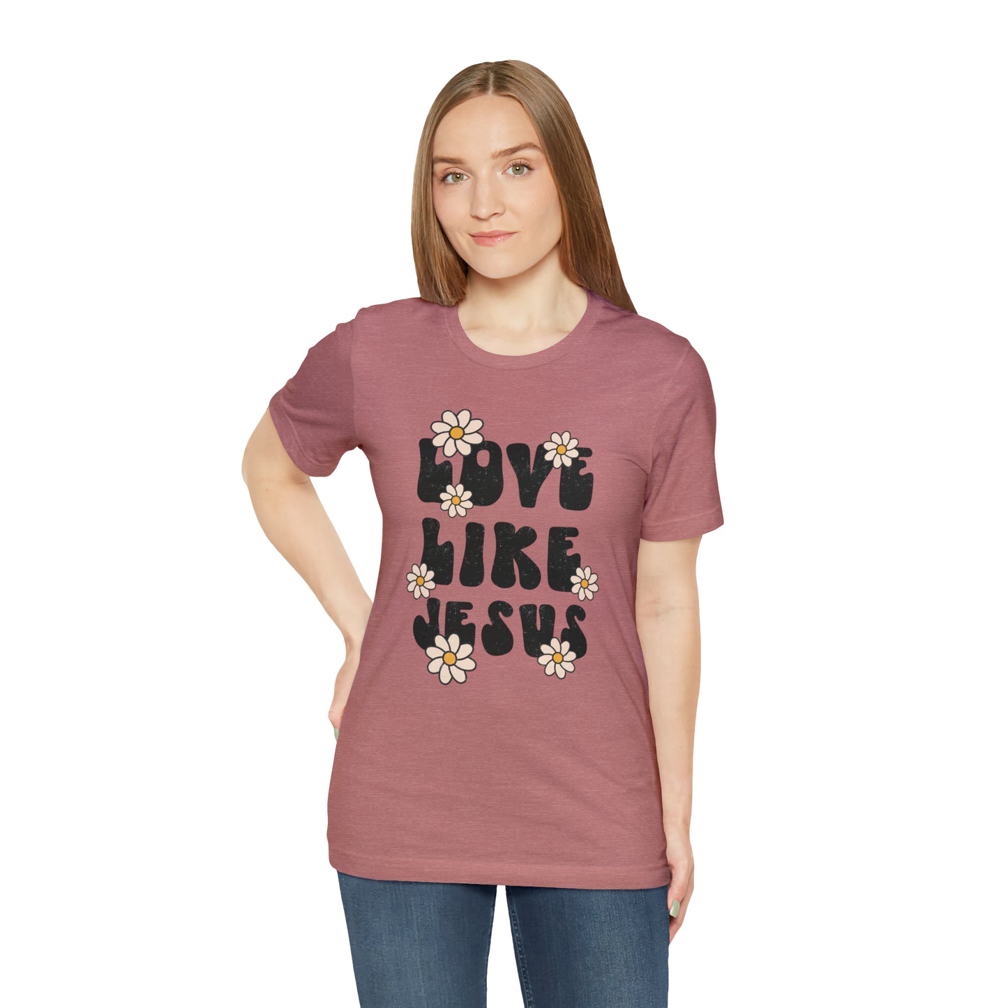 Distressed Daisy Love Like Jesus T-Shirt