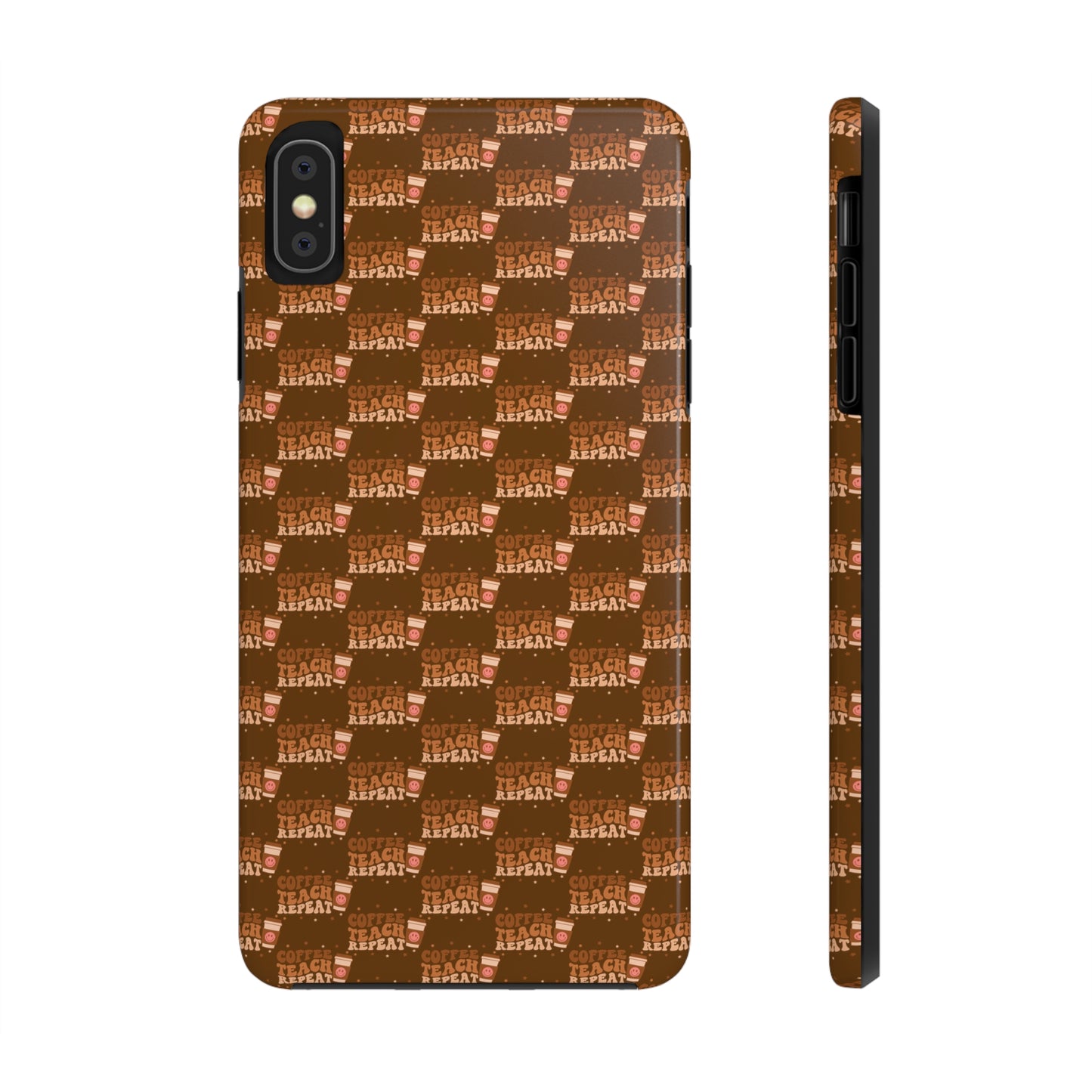 Coffee Teach Repeat Patterned Tough Phone Cases