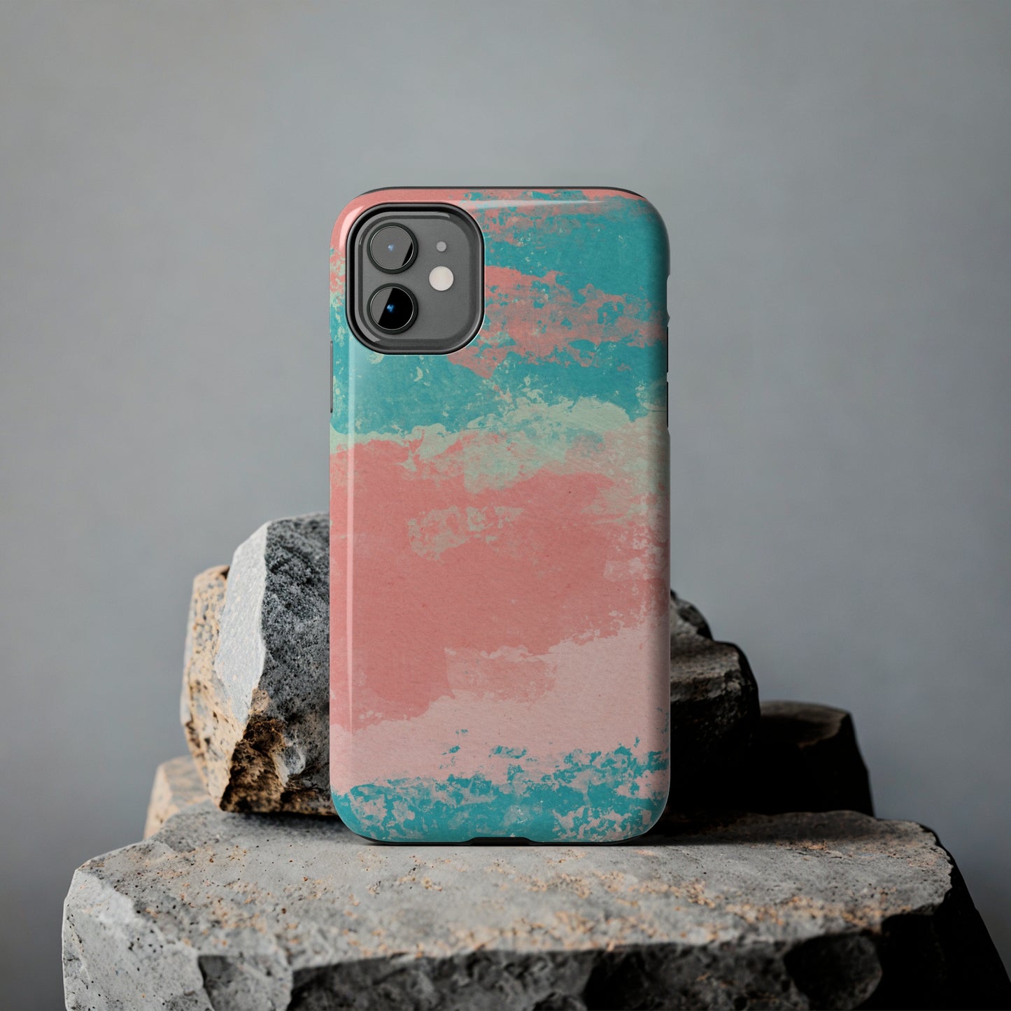 Pink and Turquoise Water Color Tough Phone Cases