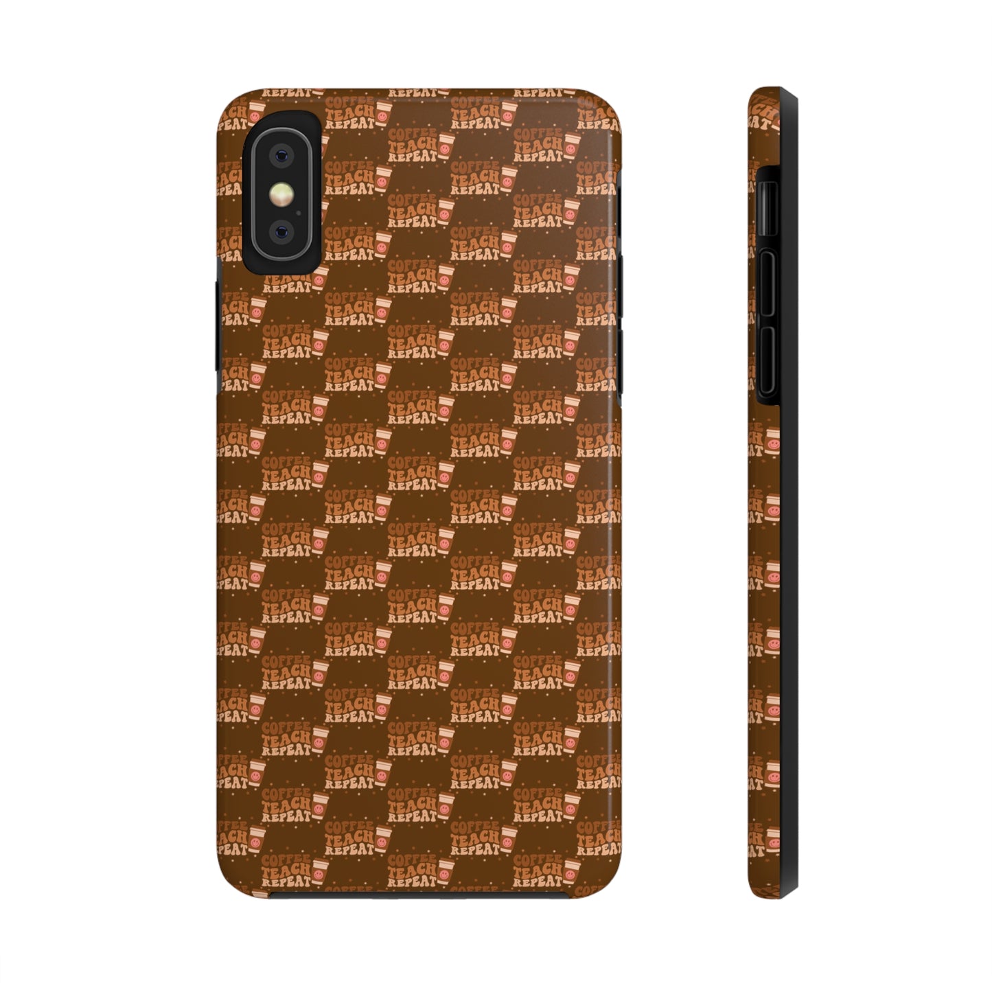 Coffee Teach Repeat Patterned Tough Phone Cases